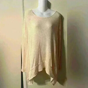 We The Free Beige Long Sleeve Swing Top, Size Small